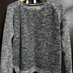 LOFT Black and Gray Crew Neck Sweater